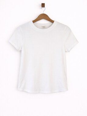 Madewell Updated Brightside Short Sleeve Ribbed‎ Tee White Size S